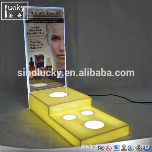 programmable fashion and lighting makeup organizer acrylic cosmetic